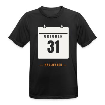 October 31 Calendar Halloween Date Spooky Horror - Men's Breathable T-Shirt - black - Front - AI Model Male 178 light (178cm)