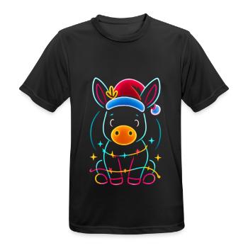 Esel Elfe Weihnachten Lustig Geschenk - Männer T-Shirt atmungsaktiv - Schwarz - Vorne - AI Model Male 178 light (178cm)