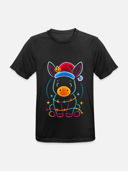 Donkey Elf Christmas Funny Gift - Men's Breathable T-Shirt - black