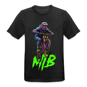 MTB bike - Männer T-Shirt atmungsaktiv - Schwarz - Vorne - AI Model Male 178 light (178cm)