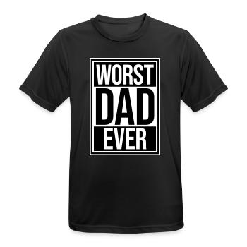 Le pire papa de tous les temps Drôle Sarcastique Papa pour la fête des pères - T-shirt respirant Homme - noir - Devant - AI Model Male 178 light (178cm)