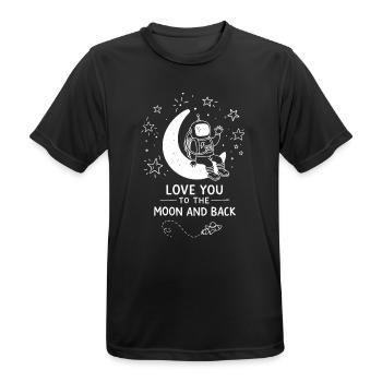 I Love You To The Moon And Back Doodle - Männer T-Shirt atmungsaktiv - Schwarz - Vorne - AI Model Male 178 light (178cm)