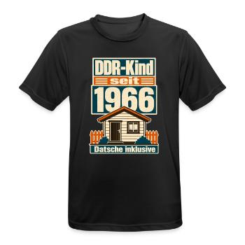 DDR Kind seit 1966, Datsche inklusive Geburtstag - Men's Breathable T-Shirt - black - Front - AI Model Male 178 light (178cm)