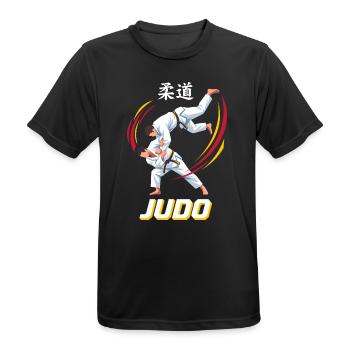 Judo Schulterwurf Kampfkunst - Männer T-Shirt atmungsaktiv - Schwarz - Vorne - AI Model Male 178 light (178cm)