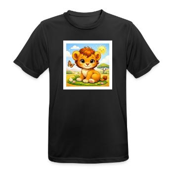 Sunny the Little Lion - Men's Breathable T-Shirt - black - Front - AI Model Male 178 light (178cm)