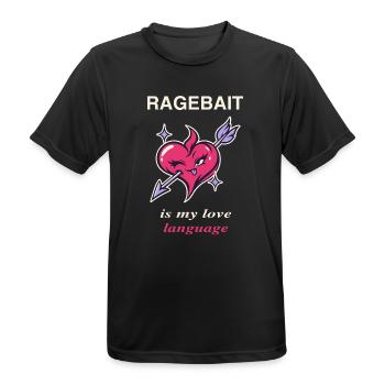 Ragebait is my Love Language Jugendwort 2026 Paar - Männer T-Shirt atmungsaktiv - Schwarz - Vorne - AI Model Male 178 light (178cm)