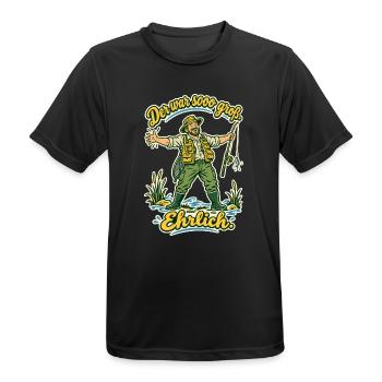 Angler Der war sooo groß - Männer T-Shirt atmungsaktiv - Schwarz - Vorne - AI Model Male 178 light (178cm)