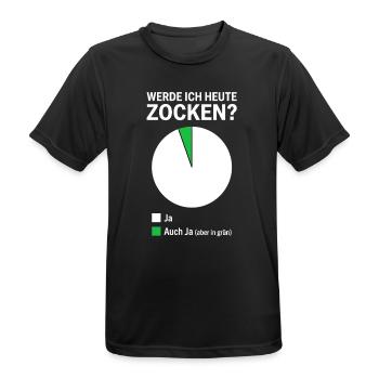 Lustiger Spruch Zocken Gamer - Männer T-Shirt atmungsaktiv - Schwarz - Vorne - AI Model Male 178 light (178cm)