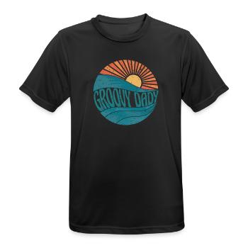 Vintage Retro Groovy Dady - Männer T-Shirt atmungsaktiv - Schwarz - Vorne - AI Model Male 178 light (178cm)