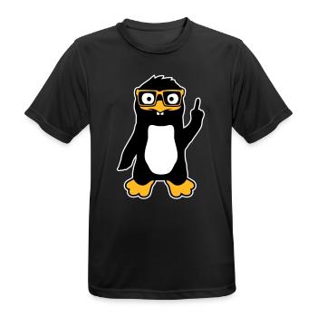 Penguin Geek Lunettes Index Lus Arrogant - T-shirt respirant Homme - noir - Devant - AI Model Male 178 light (178cm)
