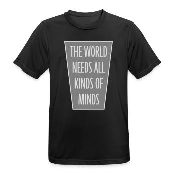 Le monde a besoin de toutes sortes d’esprits inspirants - T-shirt respirant Homme - noir - Devant - AI Model Male 178 light (178cm)