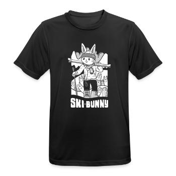 Retro Ski-Bunny-Bergkunst - Männer T-Shirt atmungsaktiv - Schwarz - Vorne - AI Model Male 178 light (178cm)