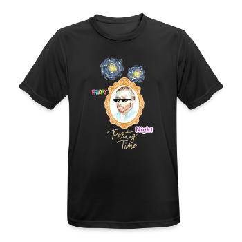 Freitagabend-Porträtparty - Männer T-Shirt atmungsaktiv - Schwarz - Vorne - AI Model Male 178 light (178cm)