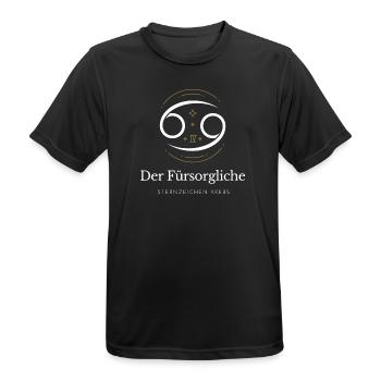 Der Fürsorgliche - Sternzeichen Krebs - Männer T-Shirt atmungsaktiv - Schwarz - Vorne - AI Model Male 178 light (178cm)