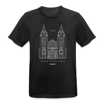 London, Naturkundemuseum NHM, Zeichnung, UK - Männer T-Shirt atmungsaktiv - Schwarz - Vorne - AI Model Male 178 light (178cm)