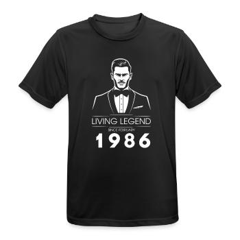 40. Geburtstag Living Legend (GENT) since 02/1986 - Männer T-Shirt atmungsaktiv - Schwarz - Vorne - AI Model Male 178 light (178cm)