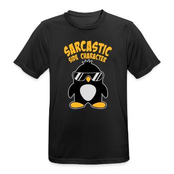 Penguin Sarcastic Side Character Sunglasses Logo - Men's Breathable T-Shirt - black - Front - AI Model Male 178 light (178cm)