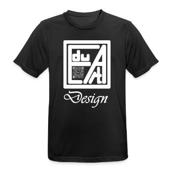 EduArt Design Logo weiß brand, merch - Männer T-Shirt atmungsaktiv - Schwarz - Vorne - AI Model Male 178 light (178cm)