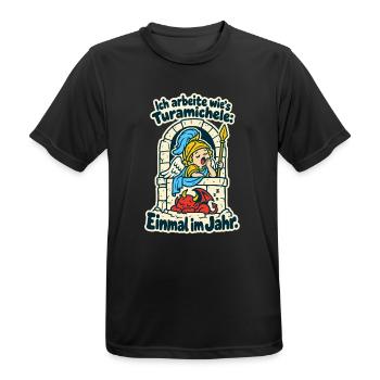 Turamichele Einmal im Jahr - Männer T-Shirt atmungsaktiv - Schwarz - Vorne - AI Model Male 178 light (178cm)