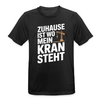  Zuhause Ist Wo Mein Kran Steht Kranfahrer Baukran - Männer T-Shirt atmungsaktiv - Schwarz - Vorne - AI Model Male 178 light (178cm)