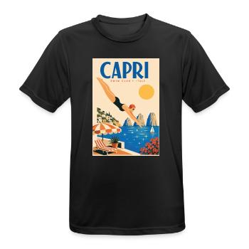 Capri in Italien entdecken – Mittelmeerinsel - Männer T-Shirt atmungsaktiv - Schwarz - Vorne - AI Model Male 178 light (178cm)