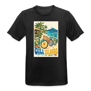 Erleben Sie Gili Islands Indonesien Retro Tropical - Männer T-Shirt atmungsaktiv - Schwarz - Vorne - AI Model Male 178 light (178cm)