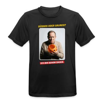 Süßes oder Saures? Ich bin schon sauer - Männer T-Shirt atmungsaktiv - Schwarz - Vorne - AI Model Male 178 light (178cm)