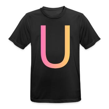 U - T-shirt respirant Homme - noir - Devant - AI Model Male 178 light (178cm)