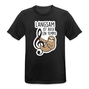Dirigent Faultier Orchester Tempo T-Shirt - Männer T-Shirt atmungsaktiv - Schwarz - Vorne - AI Model Male 178 light (178cm)