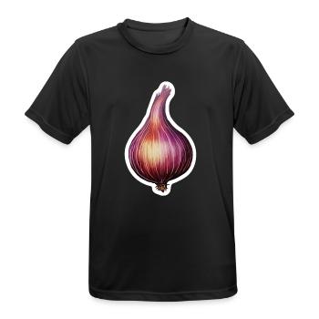 Illustration de l’oignon rouge – Cuisine vintage - T-shirt respirant Homme - noir - Devant - AI Model Male 178 light (178cm)