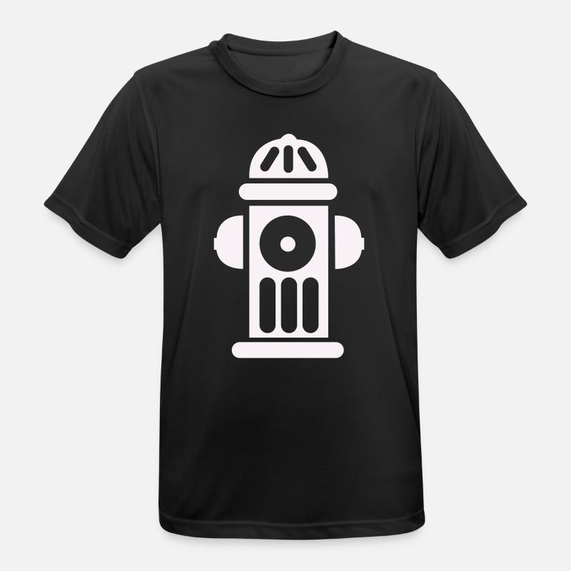Fire Hydrant Silhouette Line Minimal - Men's Breathable T-Shirt - black