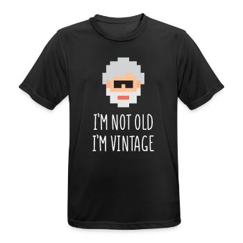 Ich bin nicht alt Ich bin Vintage - Männer T-Shirt atmungsaktiv - Schwarz - Vorne - AI Model Male 178 light (178cm)