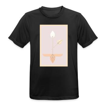 Minimalist Botanical Art - Men's Breathable T-Shirt - black - Front - AI Model Male 178 light (178cm)