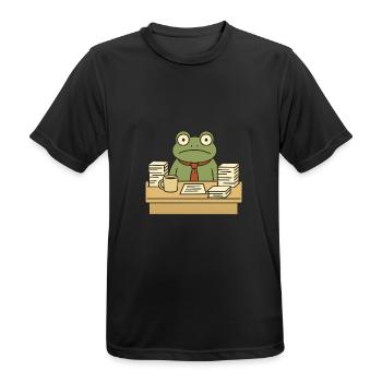 Business Frog - Men's Breathable T-Shirt - black - Front - AI Model Male 178 light (178cm)