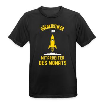 Hörakustiker Mitarbeiter des Monats Hörakustik - Männer T-Shirt atmungsaktiv - Schwarz - Vorne - AI Model Male 178 light (178cm)