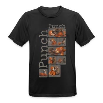 Cute Baby Monkey Gives Fist Punch Monkey Punch - Men's Breathable T-Shirt - black - Front - AI Model Male 178 light (178cm)