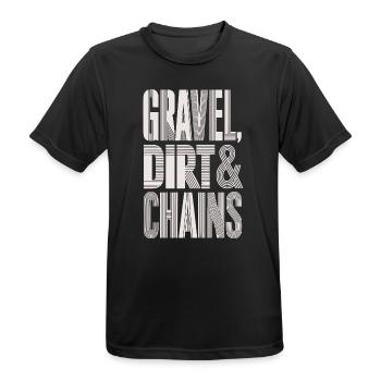 Gravel Bike Gift Shirt - Men's Breathable T-Shirt - black - Front - AI Model Male 178 light (178cm)