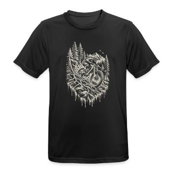 Mountainbike Downhill Trail Enduro Fahrer Geschenk - Männer T-Shirt atmungsaktiv - Schwarz - Vorne - AI Model Male 178 light (178cm)