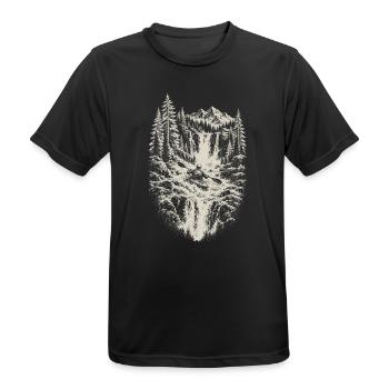 Wildwasser Kajakfahrer Kajakfahren Geschenk - Männer T-Shirt atmungsaktiv - Schwarz - Vorne - AI Model Male 178 light (178cm)