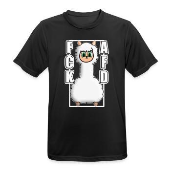 ACK AFD ALPAKA Antifa GEGEN NAZIS Protest links - Männer T-Shirt atmungsaktiv - Schwarz - Vorne - AI Model Male 178 light (178cm)