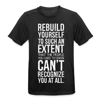 reconstruisez-vous à tel point que les gens - T-shirt respirant Homme - noir - Devant - AI Model Male 178 light (178cm)