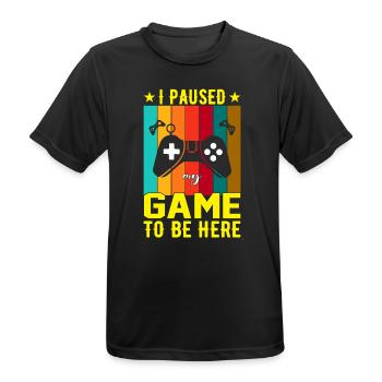 I Paused Game To Be Here - Men's Breathable T-Shirt - black - Front - AI Model Male 178 light (178cm)