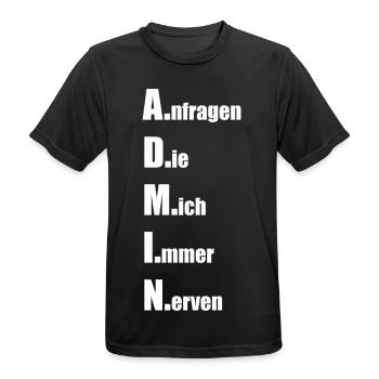 A.nfragen D.ie M.ich I.mmer N.erven - Männer T-Shirt atmungsaktiv - Schwarz - Vorne - AI Model Male 178 light (178cm)