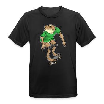 Frog Skater Skateboard - Men's Breathable T-Shirt - black - Front - AI Model Male 178 light (178cm)