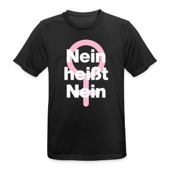 NEIN HEISST NEIN – IMMER! ♀ GIRLPOWER FEMALE POWER - Männer T-Shirt atmungsaktiv - Schwarz - Vorne - AI Model Male 178 light (178cm)