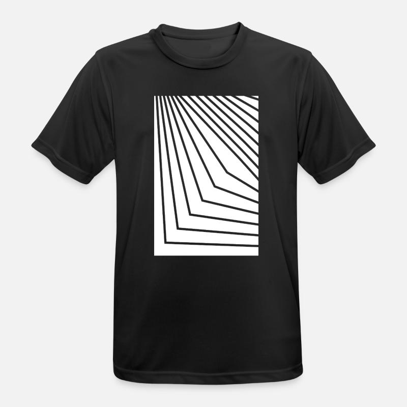Angular Concentric Lines - Men's Breathable T-Shirt - black