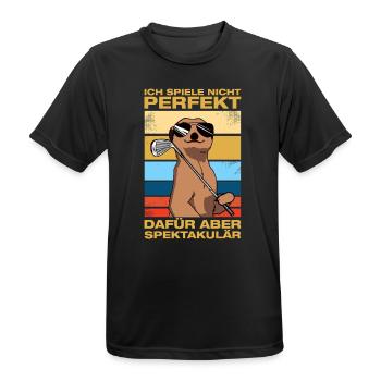 I don't play perfectly Golfer Golf Golfing - Men's Breathable T-Shirt - black - Front - AI Model Male 178 light (178cm)