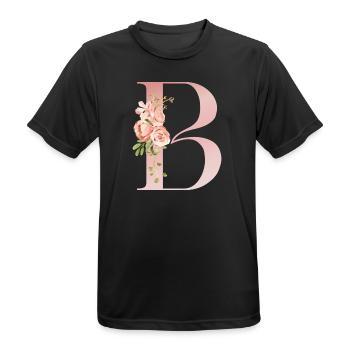 B Florale Pastel - T-shirt respirant Homme - noir - Devant - AI Model Male 178 light (178cm)