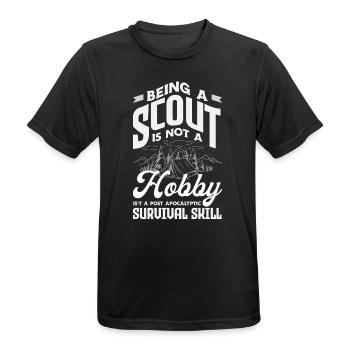 Ein Pfadfinder Sein Hobby Überlebensfähigkeit - Männer T-Shirt atmungsaktiv - Schwarz - Vorne - AI Model Male 178 light (178cm)