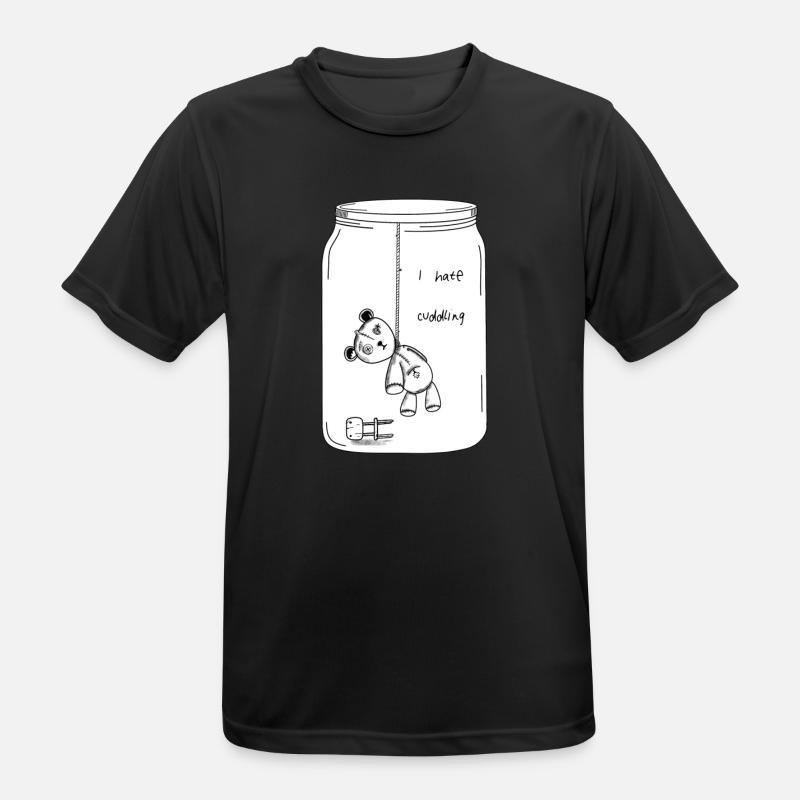 I hate cuddling (BW Version) - Men's Breathable T-Shirt - black